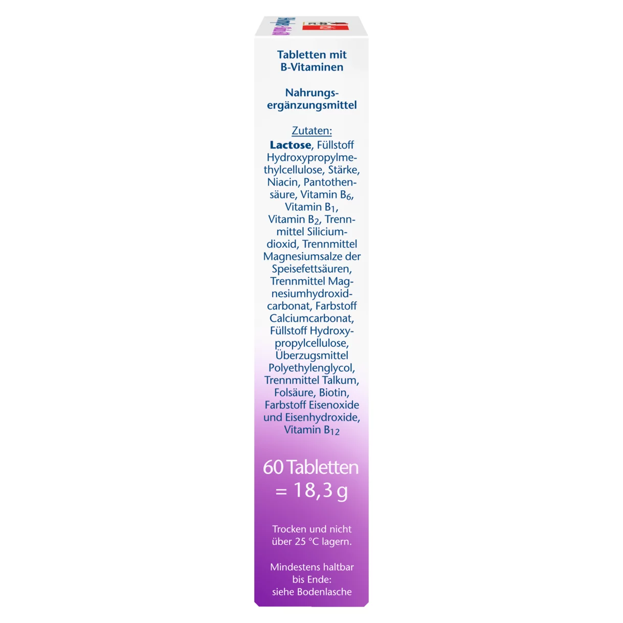 Illustration of the product packaging Doppelherz aktiv B-complex  side view right